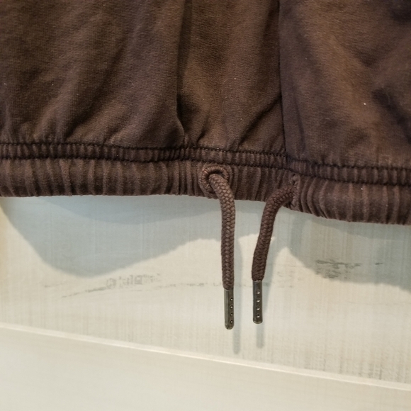 {S} The Normal Brand Saint Louis Brown Half Zip Cropped Pull Over Cinch Waist - Picture 6 of 9